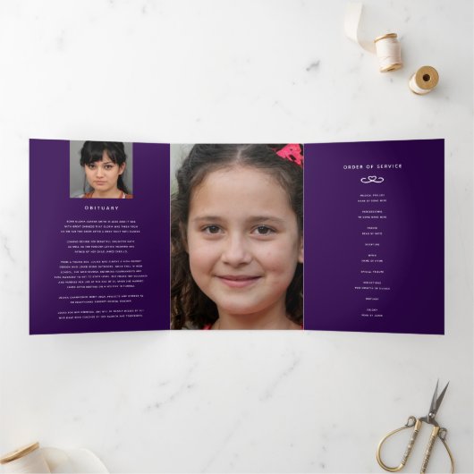 私たちのハートの葬儀プログラムサービス 三つ折りプログラム (内部)