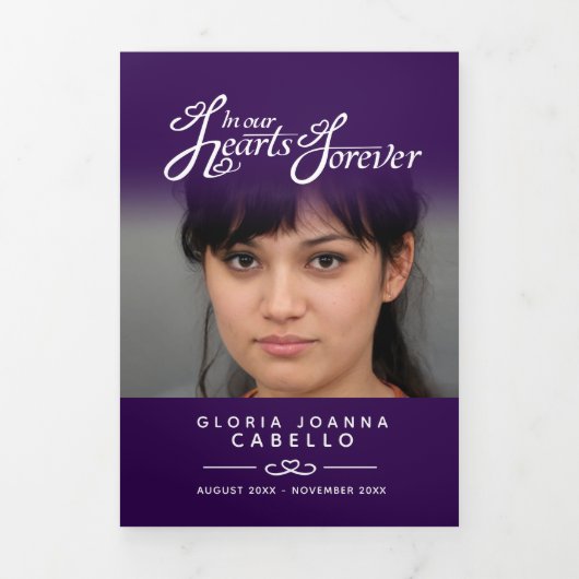 私たちのハートの葬儀プログラムサービス 三つ折りプログラム (カバー)