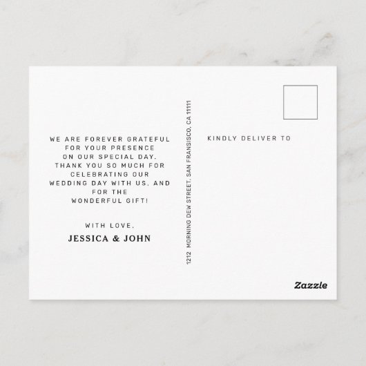 私たちのハートはフル結婚フォトの感謝 ポストカード (裏面)