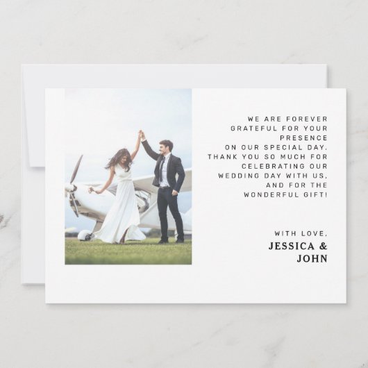 私たちのハートは愛と感謝の気持ちでいっぱ結婚いです サンキューカード (裏面)