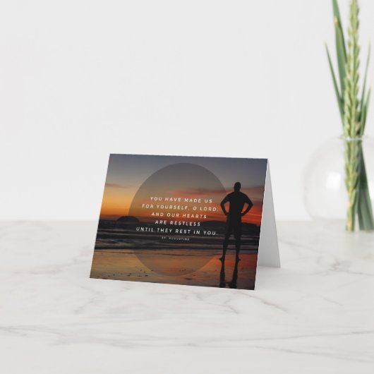 私たちのハートは落ち着きがない – セントオーガスティン引用文 ノートカード (正面)