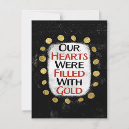 私たちのハートは金ゴールドグリーティングカードだった カード