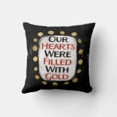 私たちのハートは金ゴールド装飾用クッション クッション (裏面)