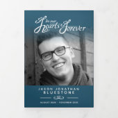 私たちのハートダークブルーの葬儀プログラム 三つ折りプログラム (カバー)