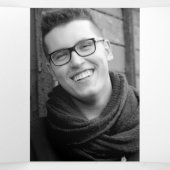 私たちのハートダークブルーの葬儀プログラム 三つ折りプログラム (内部中)