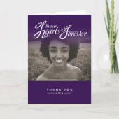私たちのハートパープルサンキューカードの葬儀 サンキューカード (正面)