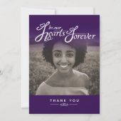 私たちのハートパープルサンキューカードの葬儀 サンキューカード (正面)