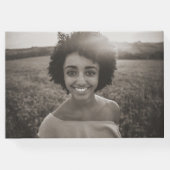 私たちのハートパープルホワイト文字の葬儀ゲストブック ゲストブック (裏面)