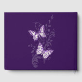 私たちのハートパープルホワイト文字の葬儀ゲストブック ゲストブック (裏面)