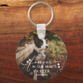 私たちのハートペットの写真にPawプリント キーホルダー (正面)