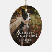 私たちのハートペットの写真にPawプリント セラミックオーナメント (右)