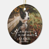 私たちのハートペットの写真にPawプリント セラミックオーナメント (左)