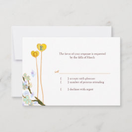 私たちのハート一緒にホワイトウェディングRSVP 出欠カード