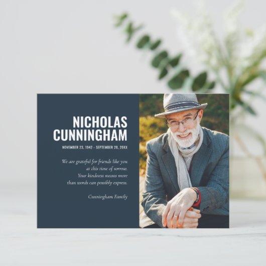 私たちのハート写真で永遠に葬儀記念碑 サンキューカード (スタンド正面)