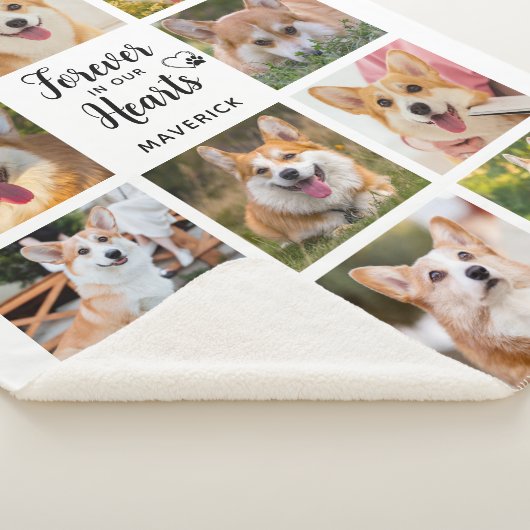 私たちのハート写真コラージュで犬の記念永遠 シェルパブランケット (3/4)
