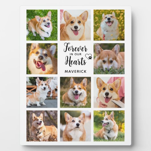 私たちのハート写真コラージュで犬の記念永遠 フォトプラーク (正面)