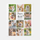 私たちのハート写真コラージュで犬の記念永遠 フリースブランケット (正面)