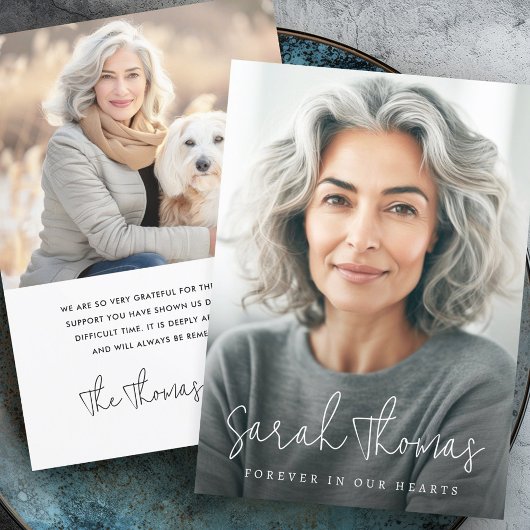 私たちのハート写真葬儀悔やみや弔慰で永遠に名前 サンキューカード