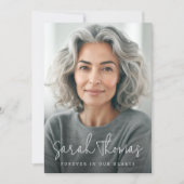 私たちのハート写真葬儀悔やみや弔慰で永遠に名前 サンキューカード (正面)