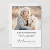 私たちのハート写真葬儀悔やみや弔慰で永遠に名前 サンキューカード (裏面)