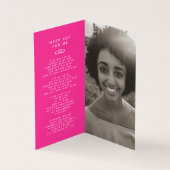 私たちのハート永遠にピンクの写真詩カードの葬儀 (内部)