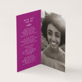 私たちのハート永遠に紫の写真詩のカードを葬儀 (内部)