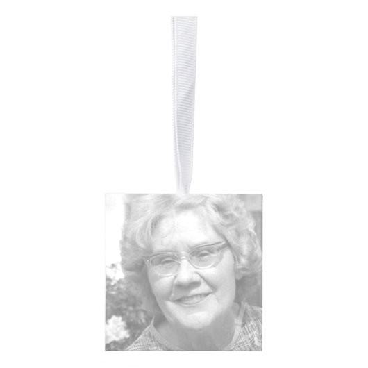 私たちのハート永遠に紫の詩の写真の葬儀 キューブオーナメント (右)