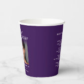 私たちのハート永遠に紫の詩の写真の葬儀 紙コップ (左)