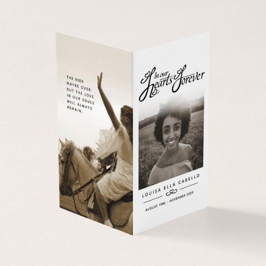 私たちのハート永遠に葬式モノ詩カード (外部)