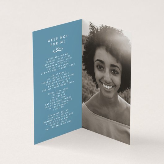 私たちのハート永遠に青い写真詩のカードの葬儀 (内部)