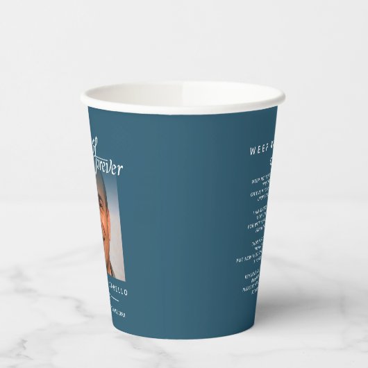 私たちのハート永遠に青い詩の写真の葬儀 紙コップ (左)