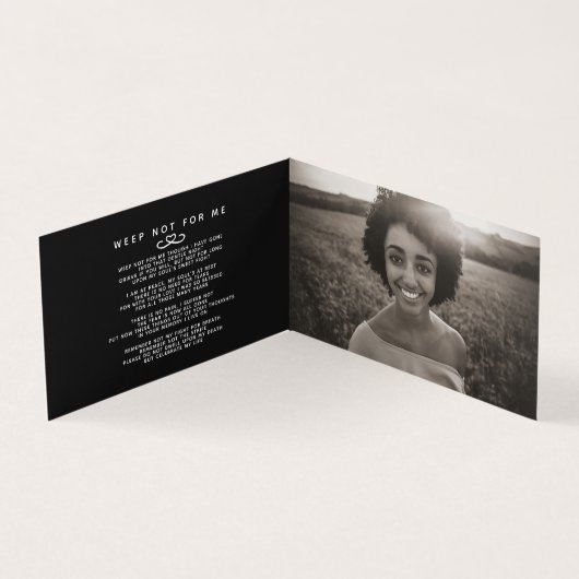 私たちのハート永遠の黒い詩のカードの葬儀 (内部)