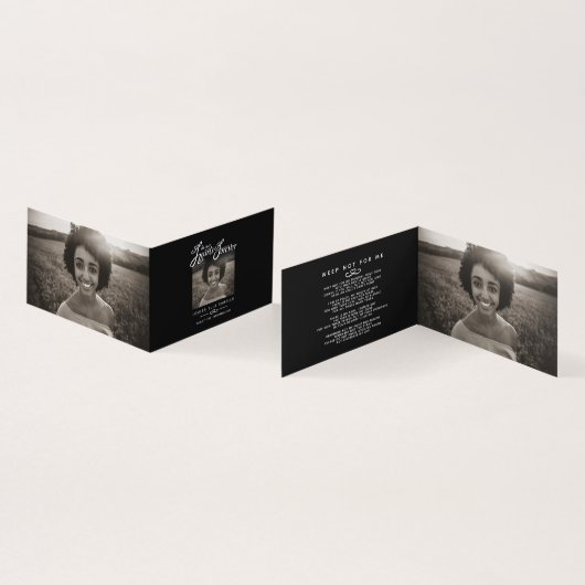 私たちのハート永遠の黒い詩のカードの葬儀 (内部&外部)