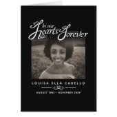 私たちのハート永遠の黒い詩のカードの葬儀 (正面)