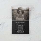 私たちのハート永遠の黒い詩のカードの葬儀 ノートカード (内部)