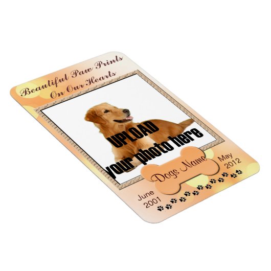 私たちのハート犬の記念碑に美しい前足のプリント マグネット (右側)