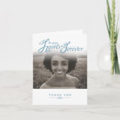 私たちのハート白サンキューカードの葬儀 サンキューカード (正面)