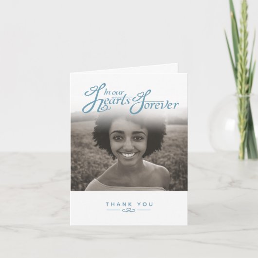 私たちのハート白サンキューカードの葬儀 サンキューカード (正面)