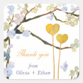 私たちのハート結婚は一緒に感謝 スクエアシール (正面)