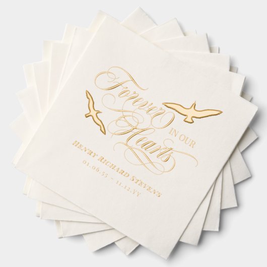 私たちのハート葬儀で永遠に舞い上がる鳥 箔ナプキン (インサイチュ (積み重ね))