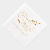 私たちのハート葬儀で永遠に舞い上がる鳥 箔ナプキン (右)