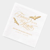 私たちのハート葬儀で永遠に舞い上がる鳥 箔ナプキン (左)