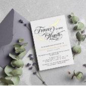 私たちのハート葬儀で永遠に金箔の鳥 箔招待状