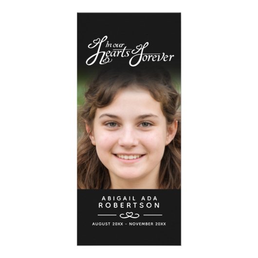 私たちのハート葬儀プログラム白黒 ラックカード (裏面)