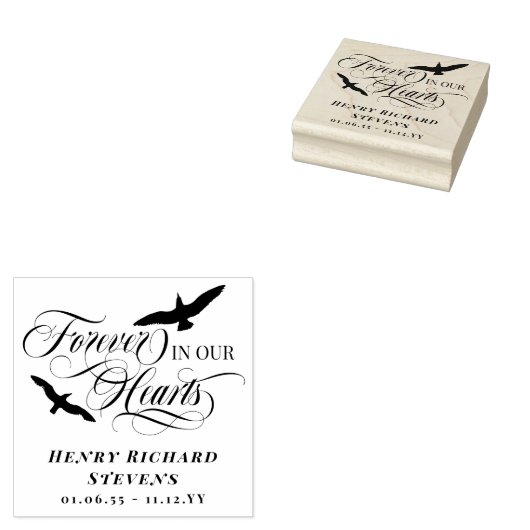 私たちのハート記念碑で永遠に舞う鳥 ラバースタンプ (押印)