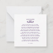 私たちのハート詩レジャーパープルでの葬儀 ノートカード (裏面)