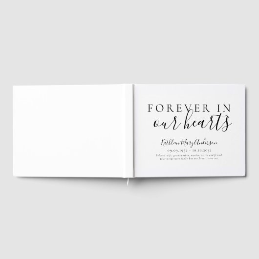 私たちのハート追悼式で永遠にミニマル ゲストブック (全面)