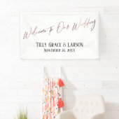 私たちのバラ結婚金ゴールドの手書きへようこそ 横断幕 (インサイチュ)