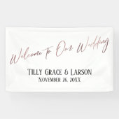 私たちのバラ結婚金ゴールドの手書きへようこそ 横断幕 (横)