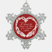 私たちのバレエハートスノーフレークのペーターのクリスマスを聞く スノーフレークピューターオーナメント (正面)